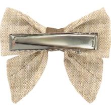 Mini bow tie clip  glitter linen