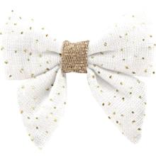 Mini bow tie clip white sequined