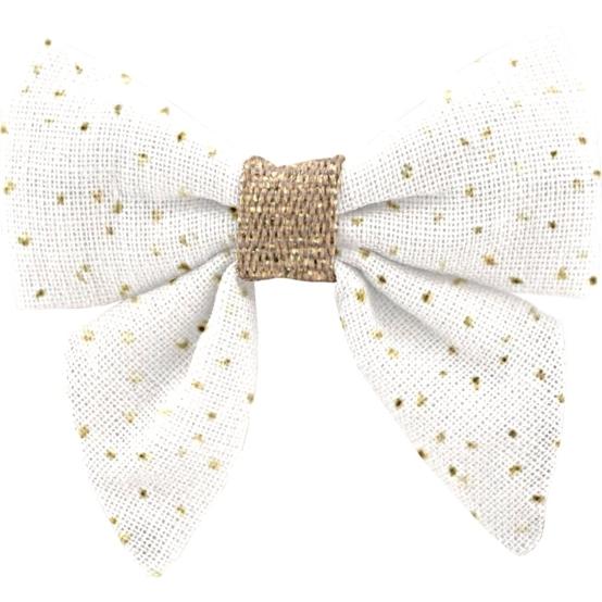 Mini bow tie clip white sequined