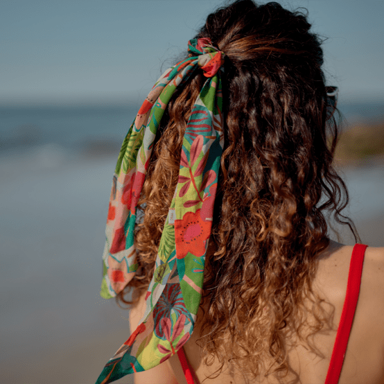 Long tail scrunchie fleurs des iles