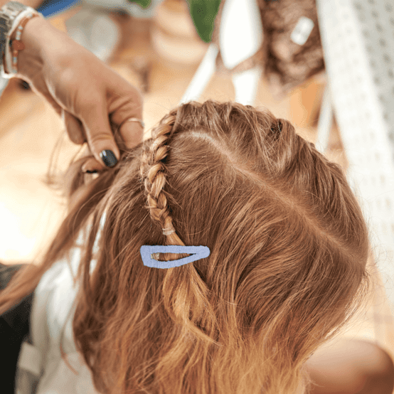 Fabric hair clip oxford blue