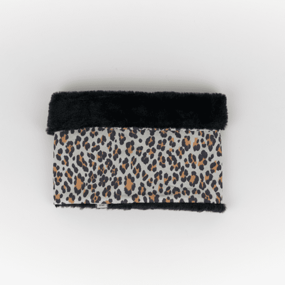 Children fur scarf snood leopard