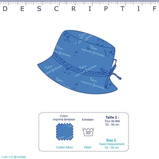 Sun hat adjustable-size T2 oxford blue