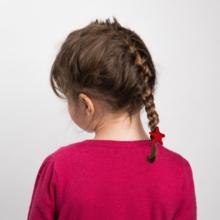 Pony-tail elastic hair star red