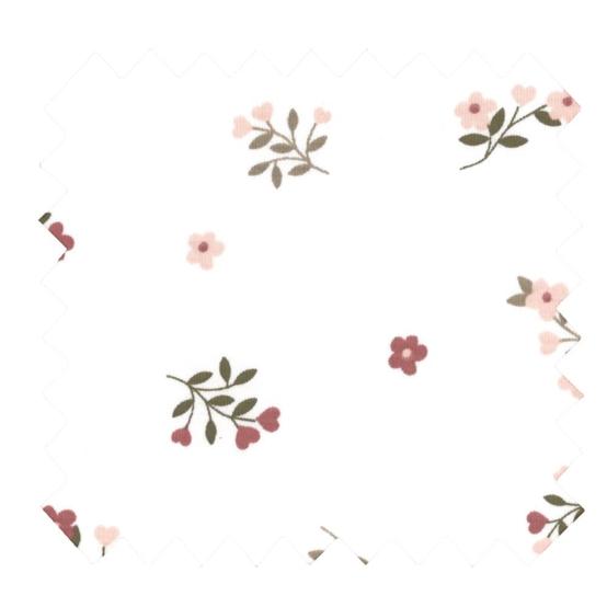 Jersey fabric ivory rust bouquet