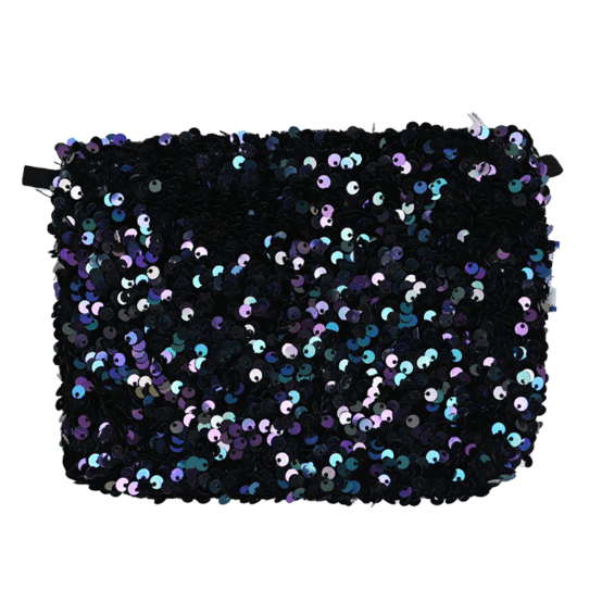 Coton clutch bag purple black sequin