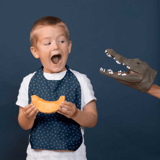 Elastic napkin child bulle bronze marine