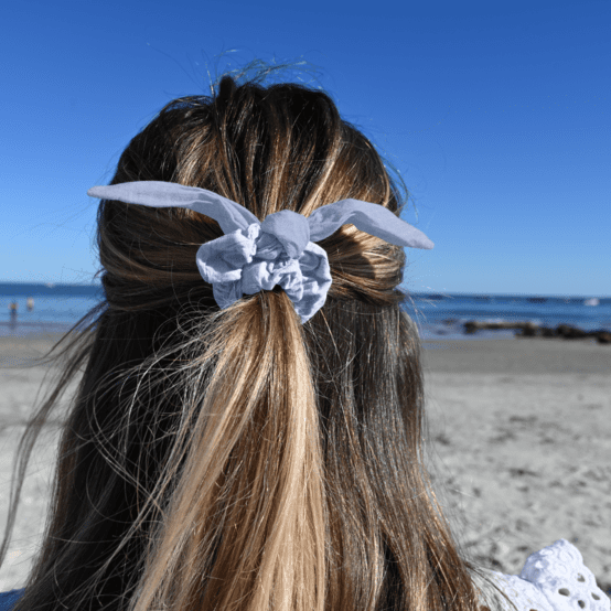 Bunny ear Scrunchie oxford blue