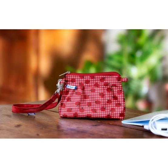 Mini Pleated clutch bag ladybird gingham