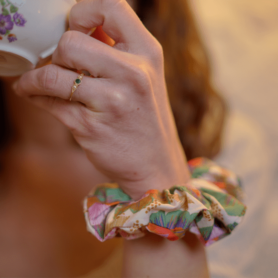 Scrunchie fleur de thé