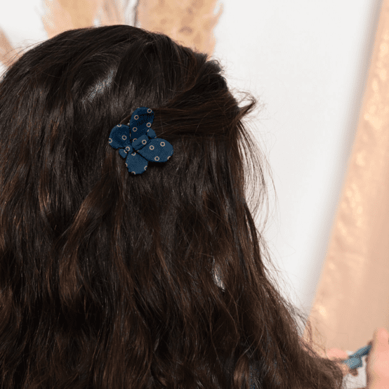 Butterfly hair clip bulle bronze marine