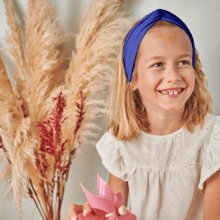 Jersey Crossed Headband Child navy blue