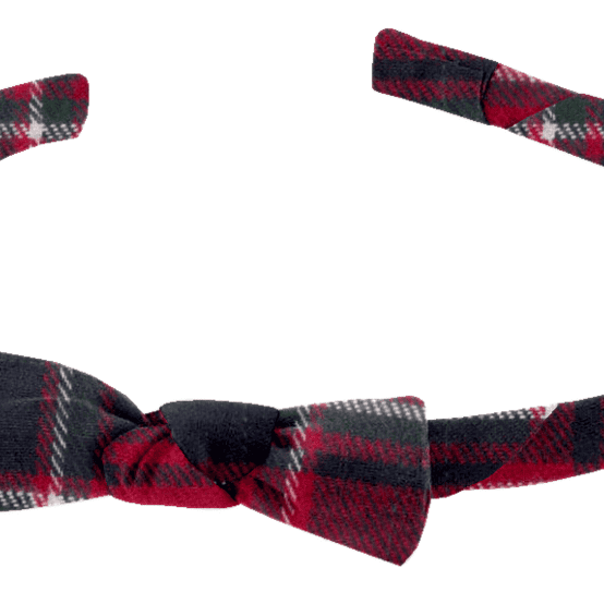 Thin headband tartan rouge