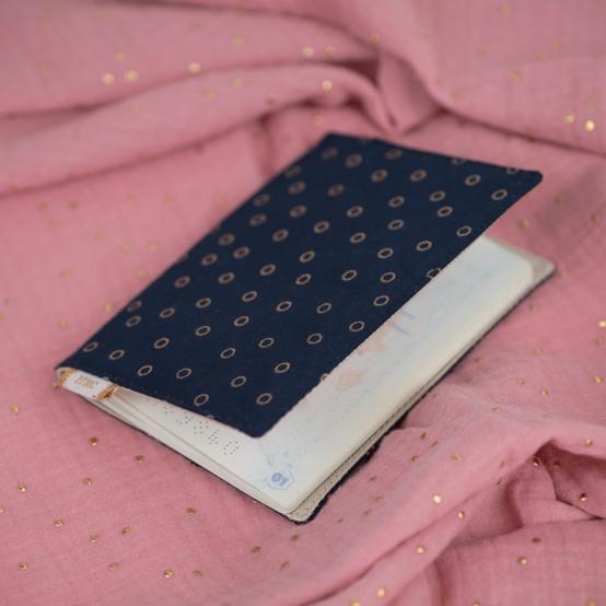 Passport cover bulle bronze marine