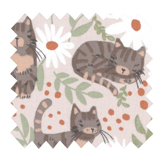 Cotton fabric ex2581flower kittycat