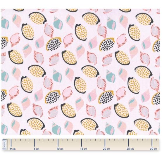 Cotton veil fabric coquillages et crustacés