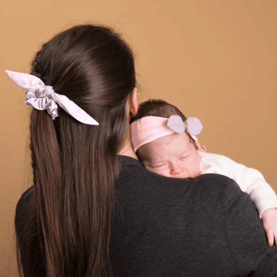 Jersey knit baby headband light pink