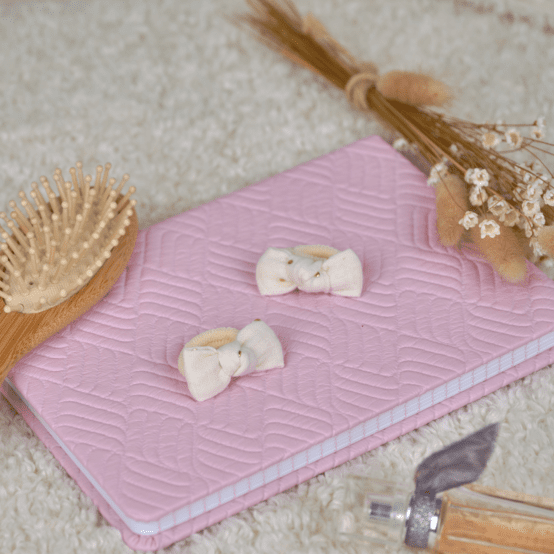 Small elastic bows gaze pois or écru