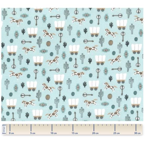 Jersey fabric bleu western