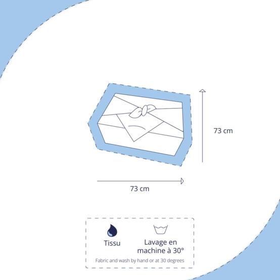 Furoshiki tall 73 x 73 feuillage or rose