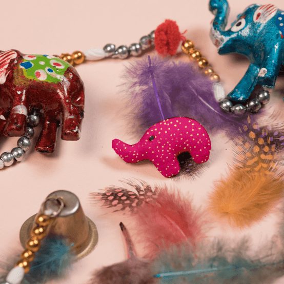 Elephant clip fuchsia pailleté