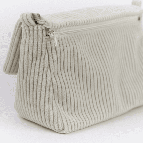 Base of shoulder bag white large corduroy