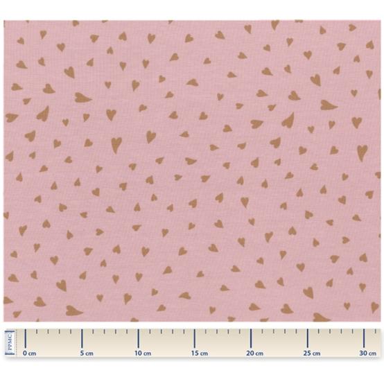 Jersey fabric caramel heart pink