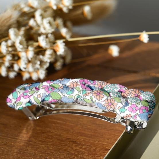 Plait hair slide pastel fleuri