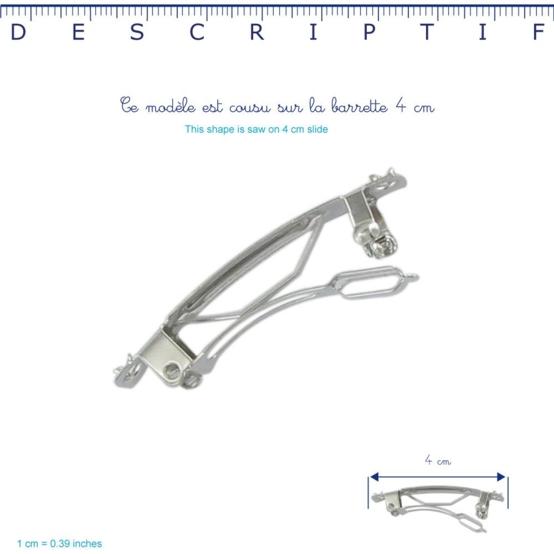 Star flower 4 hairslide striped blue gray glitter