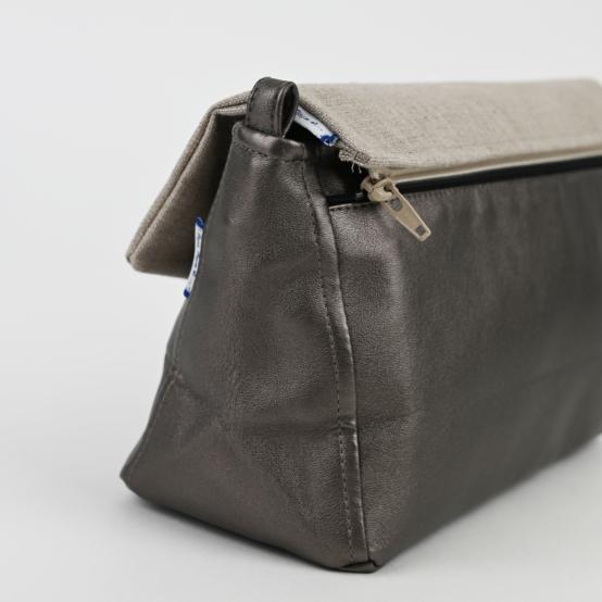 Base of shoulder bag simili métal