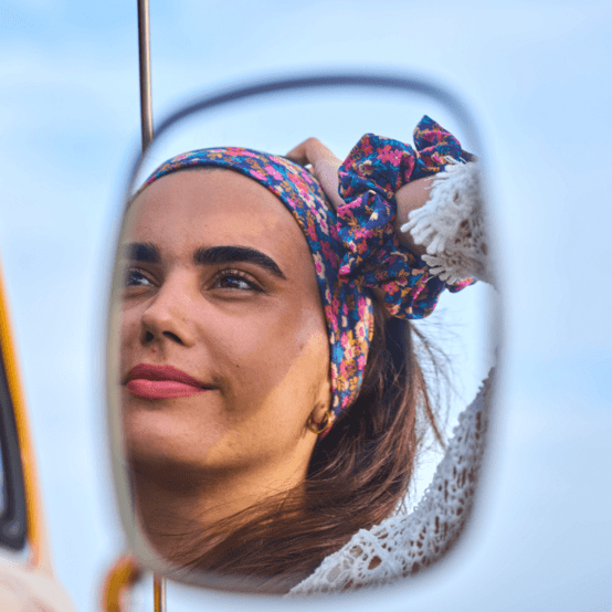 Stretch jersey headband  hippie fleurie