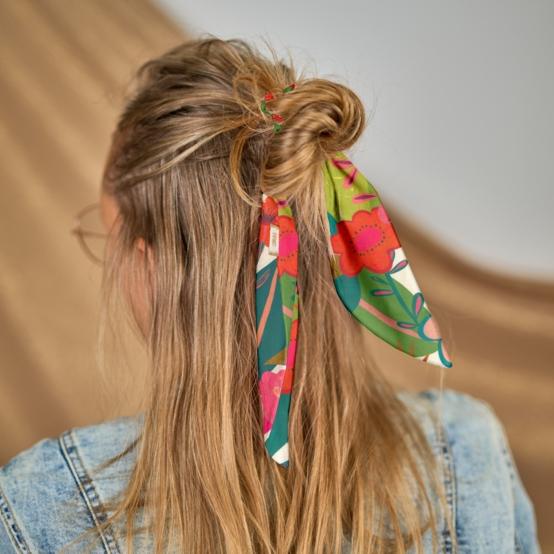 Short tail scrunchie fleurs des iles