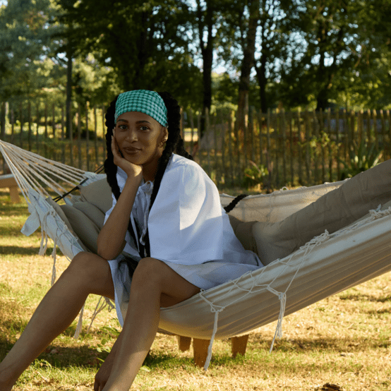 Headscarf headband- Adult size green mint gingham
