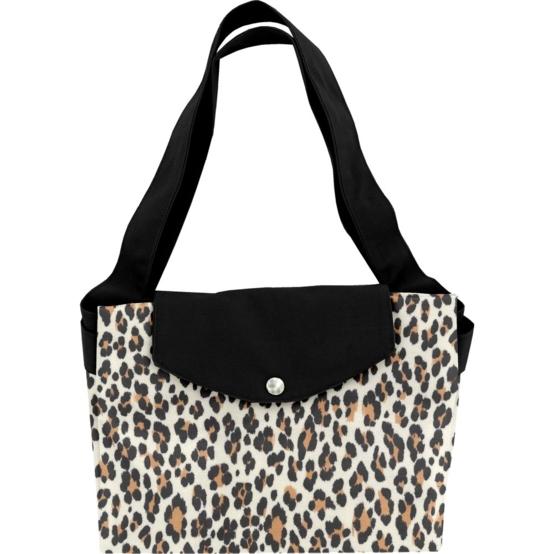 Tote bag with a zip leopard