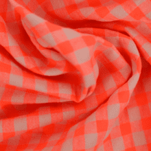 Cotton fabric ex2426 neon orange seersucker gingham