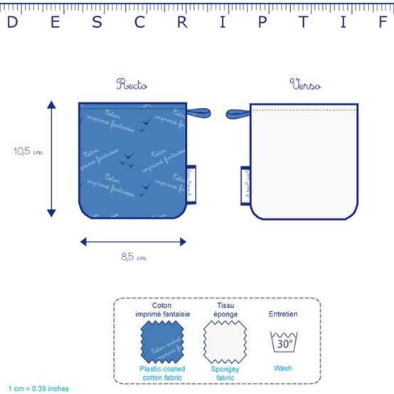 Make-up Remover Glove gaze pois or kaki