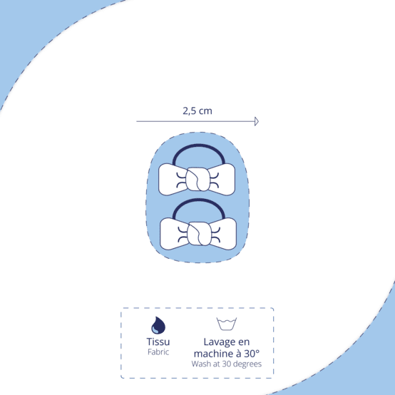 Small Elastics bows gaze pois or rose