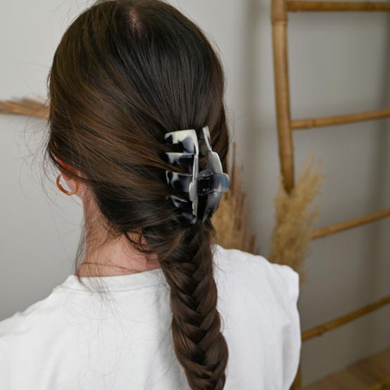 Large Rounded Hair Clip cheetah