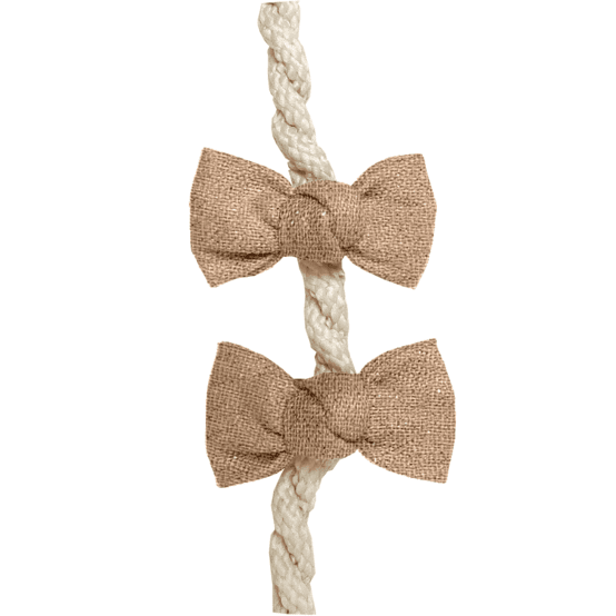 Small bows hair clips gaze pailletée camel
