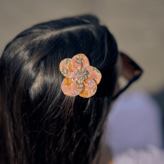 Flower petal hair slide small  shanti