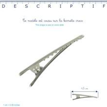 Medium-sized alligator hair clip: argenté cr046