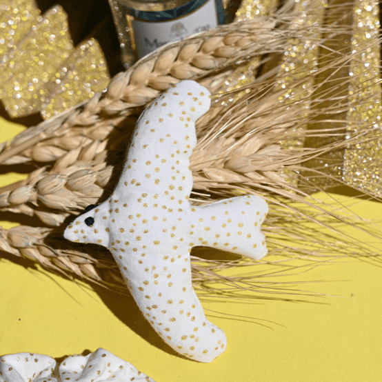 swallow clip white sequined