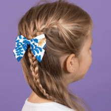 Bow tie hair slide passion bleue