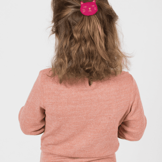 Meow hair slide fuchsia pailleté
