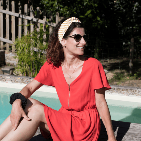 crossed headband rayé or blanc