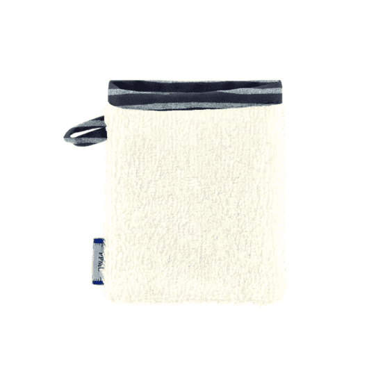 Make-up Remover Glove striped silver dark blue