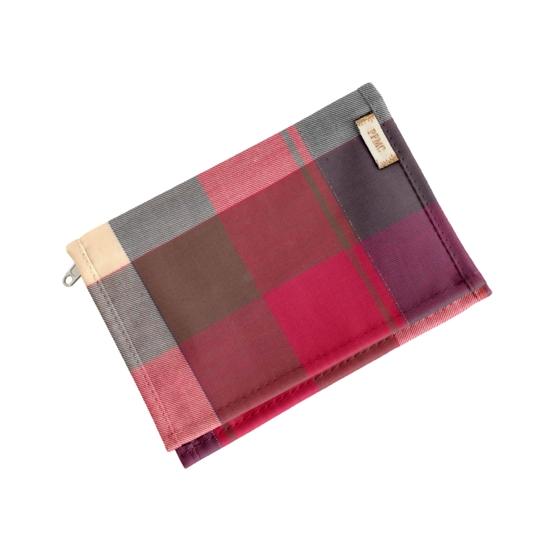 Compact wallet ruby lurex tartan