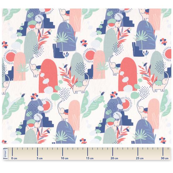 Cotton fabric ex2305 sunny elephant