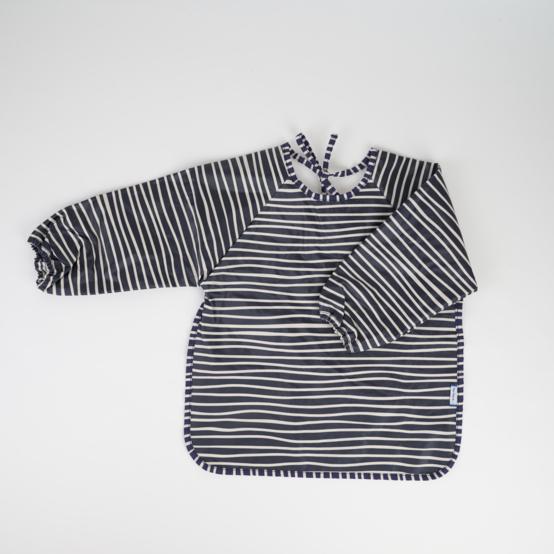 Bib sleeves striped  ivory navy