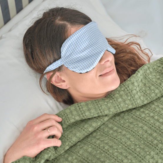 Night mask sky blue gingham